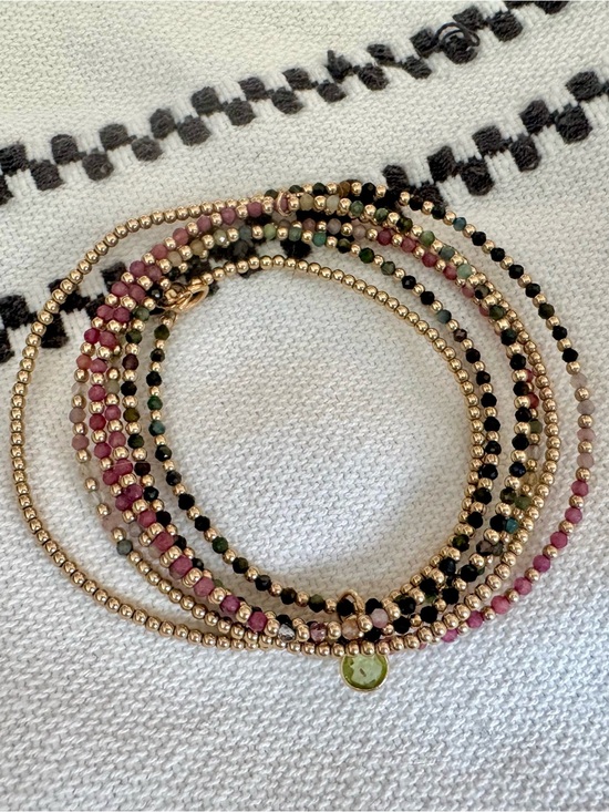 Handmade Jewelry - Gold Filled & Ombré Semi Precious Tourmaline Wrap Bracelet / Necklace